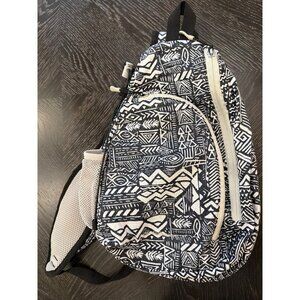 Eddie Bauer Aztec Print Sling Backpack With Mesh Pockets & Adjustable Strap For